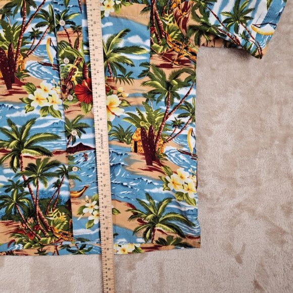 Aloha Joe Hawaiian Shirt Men Size M Maui Coconuts Palm Trees Floral Short Sleeve - Picture 4 of 10